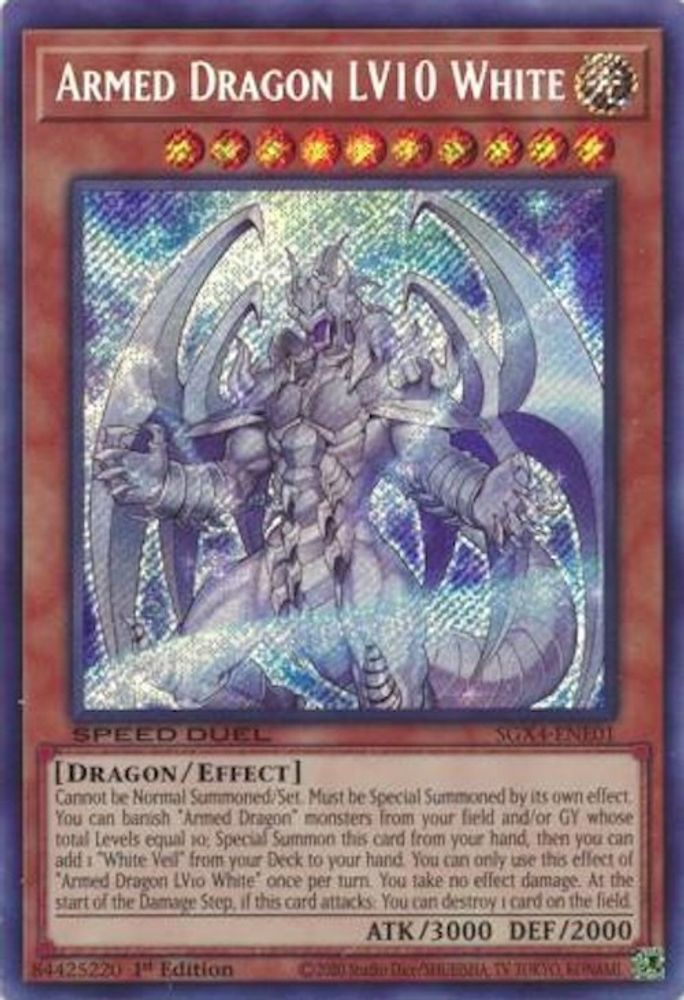 Armed Dragon LV10 White (Secret Rare) (SGX4-ENE01) - Secret Rare