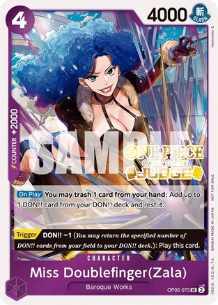 Miss Doublefinger (Zala) (Judge Pack Vol. 3) [Cartes promotionnelles One Piece] 
