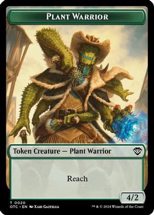 Plant Warrior // Treasure Double-Sided Token (OTC-20 // 18) - Commander: Outlaws of Thunder Junction