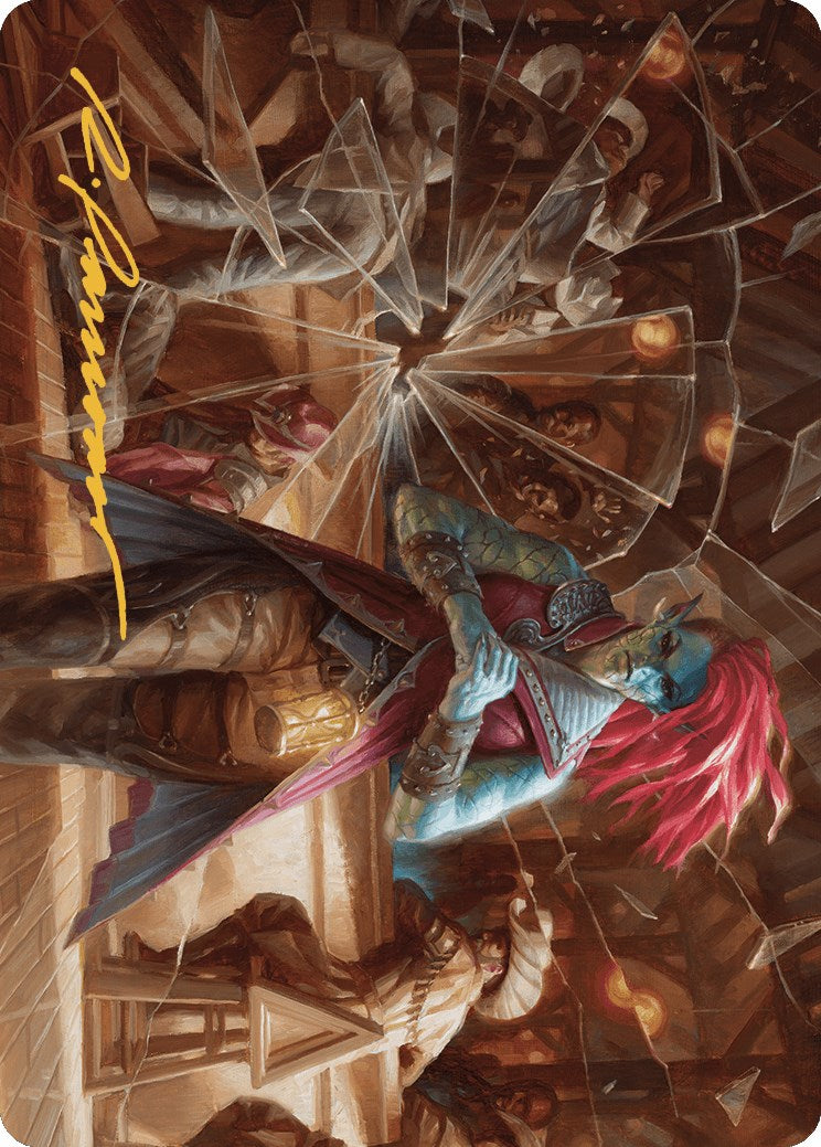 Obeka, Carte artistique Splitter of Seconds (Signature estampillée or) [Série artistique Outlaws of Thunder Junction] 