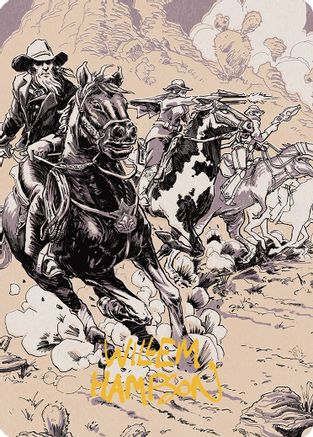 Overwhelming Forces Art Card (Gold-Stamped Signature) (ASOTJ-040) - Art Series: Outlaws of Thunder Junction
