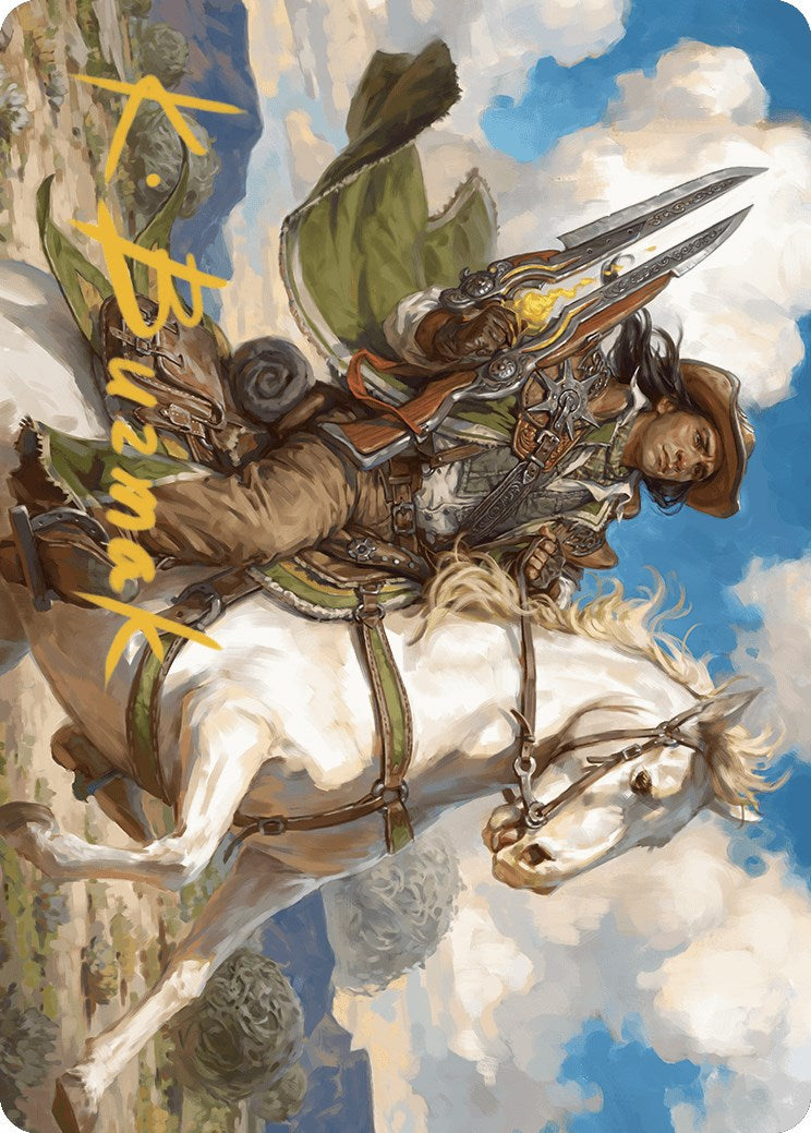 Wylie Duke, carte d'art Atiin Hero (signature estampillée or) [série artistique Outlaws of Thunder Junction] 