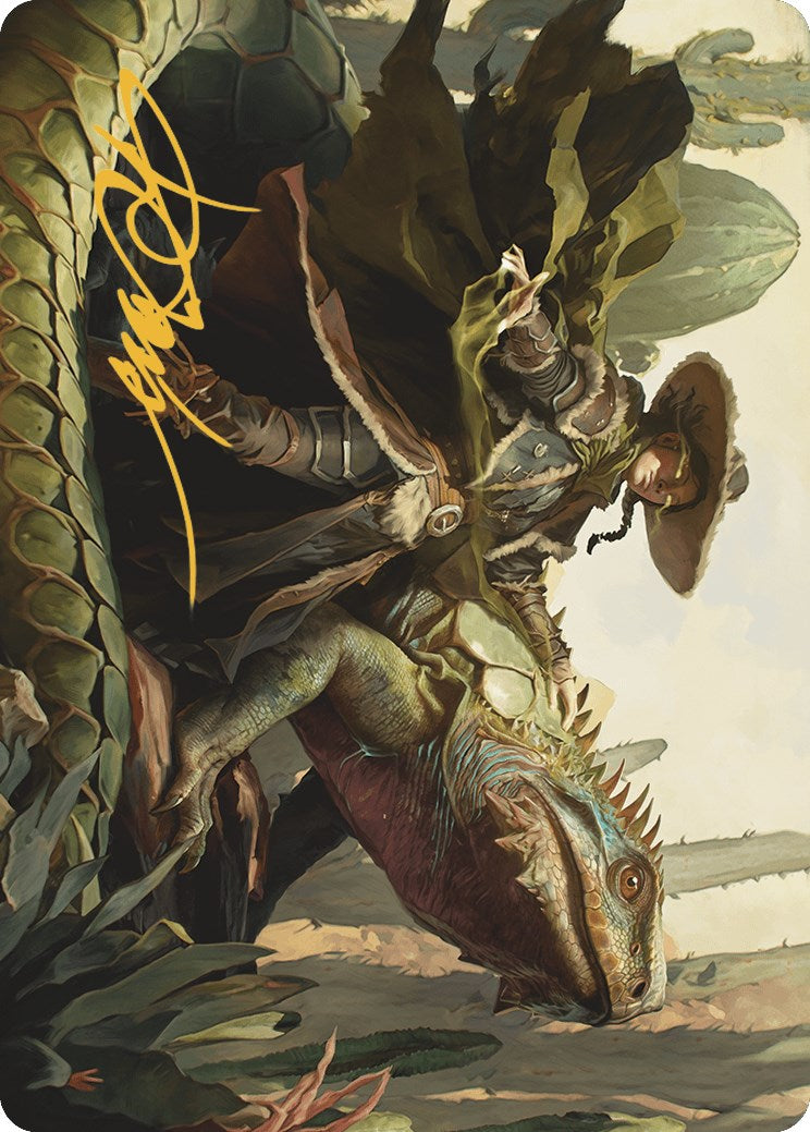 Carte d'art Outcaster Trailblazer (signature estampillée or) [Série artistique Outlaws of Thunder Junction] 
