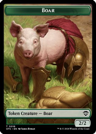Boar // Drake Double-Sided Token (OTC-16 // 5) - Commander: Outlaws of Thunder Junction