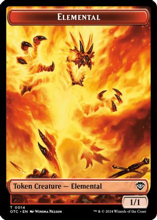 Elemental (0014) // Soldier (0026) Double-Sided Token (OTC-14 // 26) - Commander: Outlaws of Thunder Junction