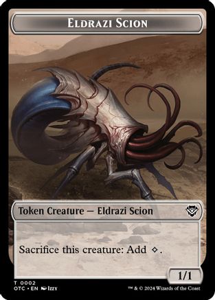 Eldrazi Scion // Manifest Double-Sided Token (OTC-2 // 28) - Commander: Outlaws of Thunder Junction