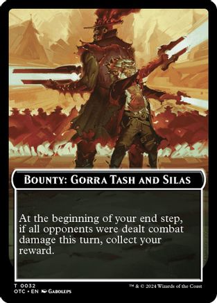 Bounty: Gorra Tash and Silas // Bounty Rules Double-Sided Token (OTC-032) - Commander: Outlaws of Thunder Junction