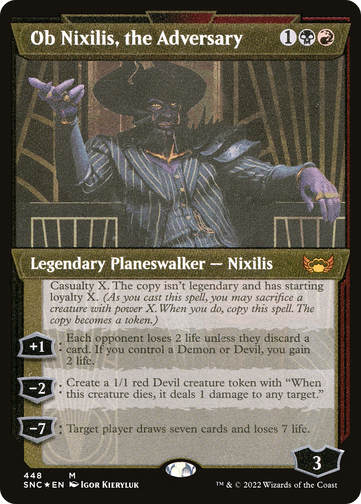 Ob Nixilis, l'adversaire (vitrine Art déco gravée sur feuille) [Rues de New Capenna] 