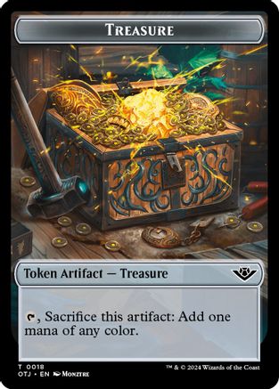 Treasure // Elemental Double-Sided Token (OTJ-18 // 12) - Outlaws of Thunder Junction Foil