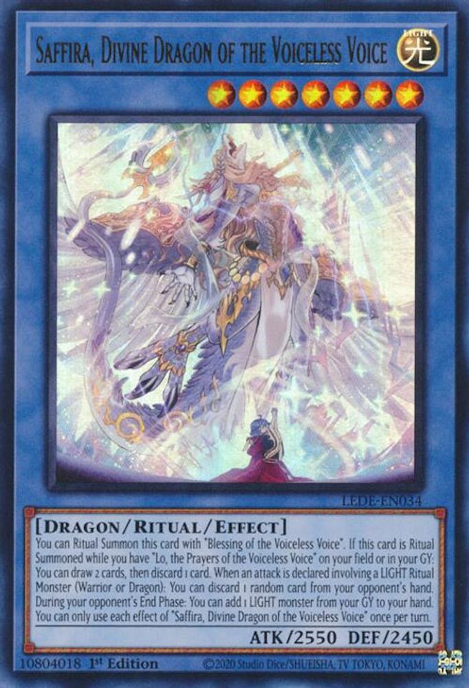 Saffira, Divine Dragon of the Voiceless Voice (LEDE-EN034) - Ultra Rare
