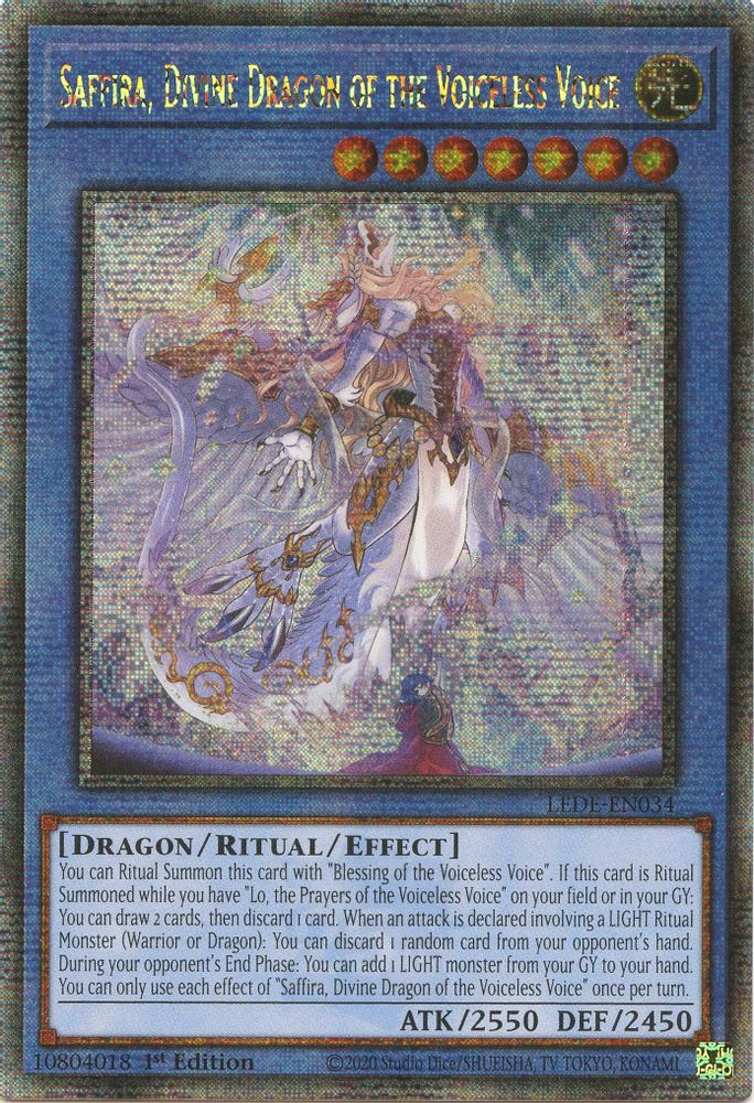 Saffira, dragon divin de la voix sans voix (Quart de siècle secret rare) [LEDE-EN034] Quart de siècle secret rare 