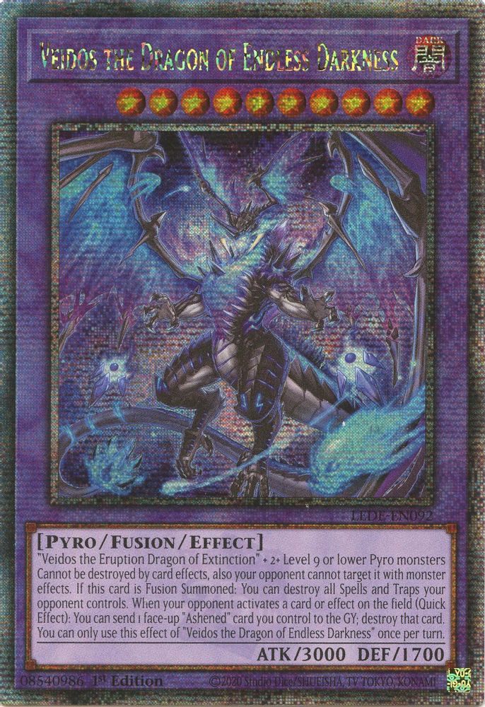 Veidos the Dragon of Endless Darkness (Quarter Century Secret Rare) (LEDE-EN092) - Quarter Century Secret Rare