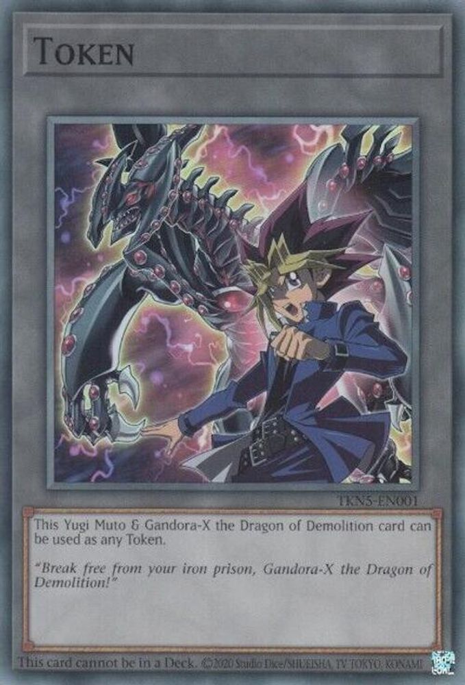 Jeton : Yugi Muto et Gandora-X le dragon de la démolition [TKN5-EN001] Super Rare 