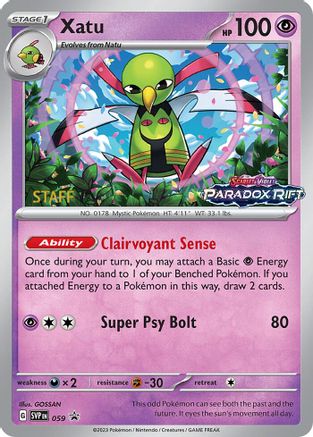 Xatu (Prerelease) [Staff] 059  - Holofoil - Promo