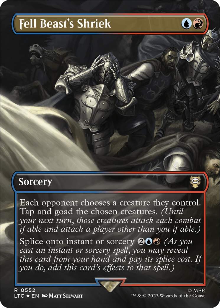 Fell Beast's Shriek (Borderless) (Surge Foil) (LTC-552) - Tales of Middle-earth Commander (Borderless) Foil