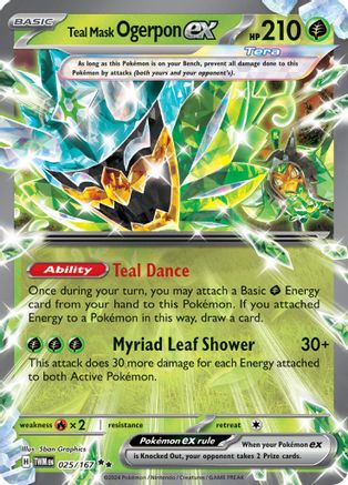 Teal Mask Ogerpon ex 025/167  - Holofoil - Double Rare