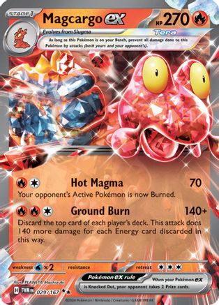 Magcargo ex 029/167  - Holofoil - Double Rare