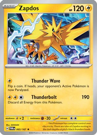 Zapdos (065/167) [Écarlate et Violet : Mascarade du Crépuscule] 