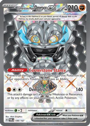 Cornerstone Mask Ogerpon ex 199/167  - Holofoil - Ultra Rare
