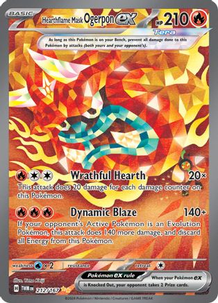 Hearthflame Mask Ogerpon ex 212/167  - Holofoil - Special Illustration Rare