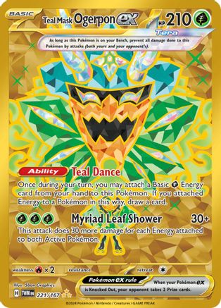 Teal Mask Ogerpon ex 221/167  - Holofoil - Hyper Rare