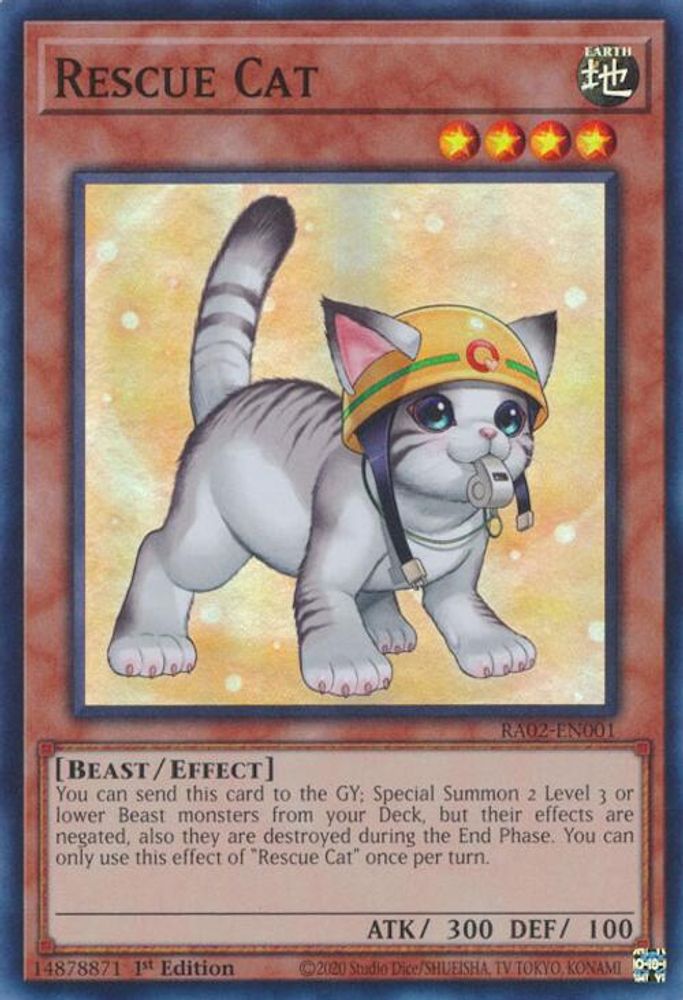 Rescue Cat (Alternate Art) (RA02-EN001) - Super Rare