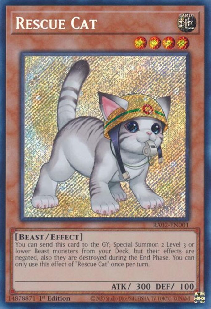 Rescue Cat (Alternate Art) (Secret Rare) (RA02-EN001) - Secret Rare