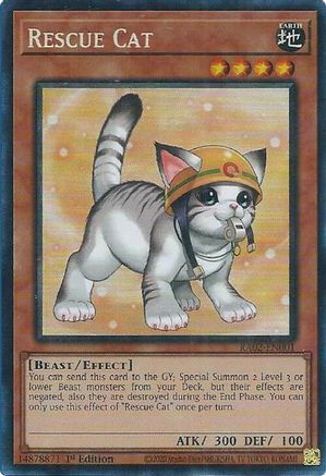 Rescue Cat (Alternate Art) (PCR) [RA02-EN001] Prismatique Collector's Rare 