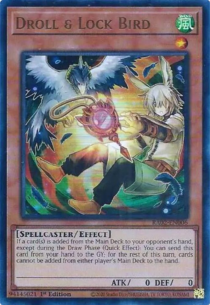 Droll & Lock Bird (Alternate Art) (UR) (RA02-EN006) - Ultra Rare