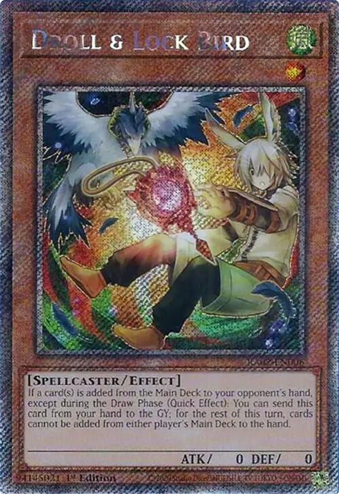 Droll & Lock Bird (Alternate Art) (Platinum Secret Rare) (RA02-EN006) - Platinum Secret Rare