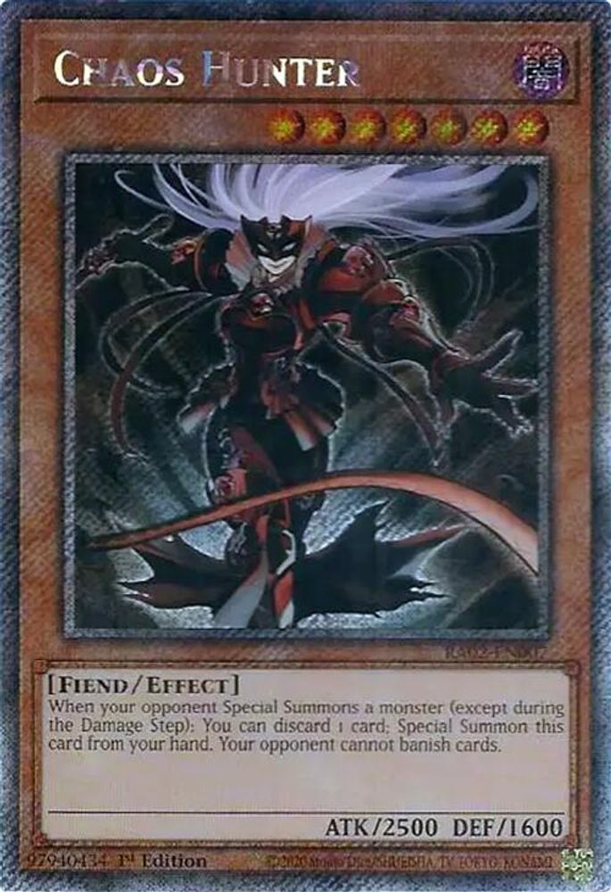 Chaos Hunter (Platinum Secret Rare) (RA02-EN007) - Platinum Secret Rare