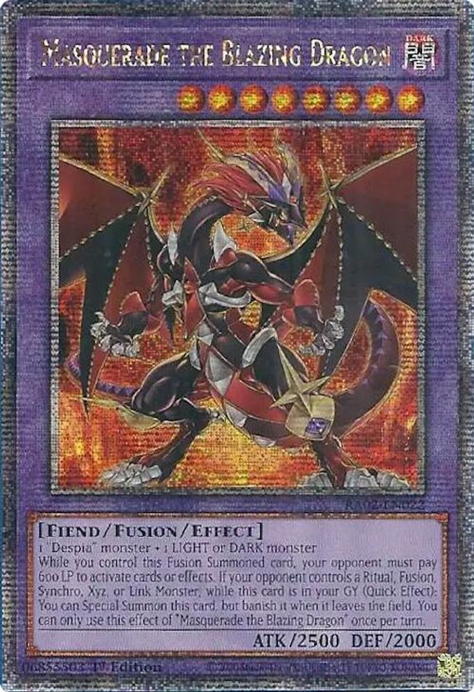 Masquerade le dragon flamboyant (Quarter Century Secret Rare) [RA02-EN022] Quarter Century Secret Rare 