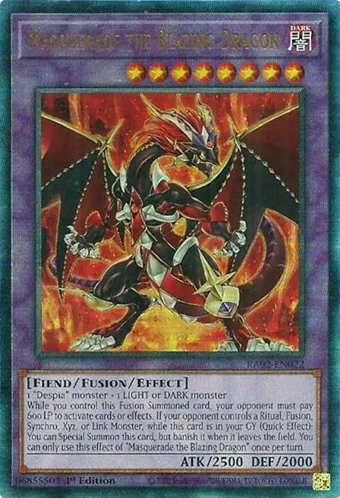 Masquerade the Blazing Dragon (PUR) (RA02-EN022) - Prismatic Ultimate Rare