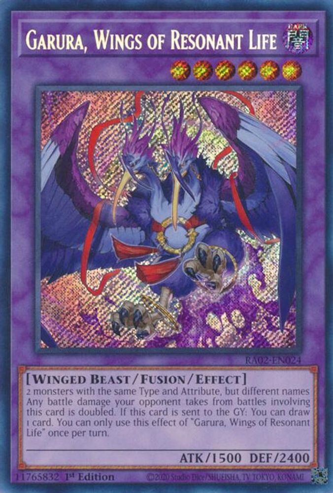 Garura, Ailes de la vie résonante (Secret Rare) [RA02-EN024] Secret Rare 