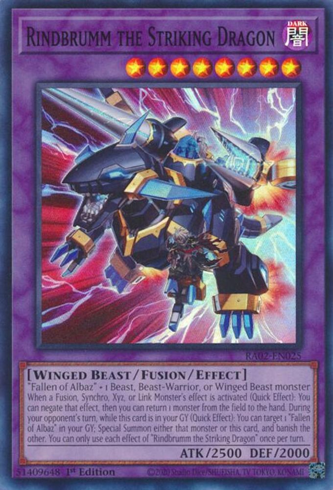 Rindbrumm the Striking Dragon (RA02-EN025) - Super Rare