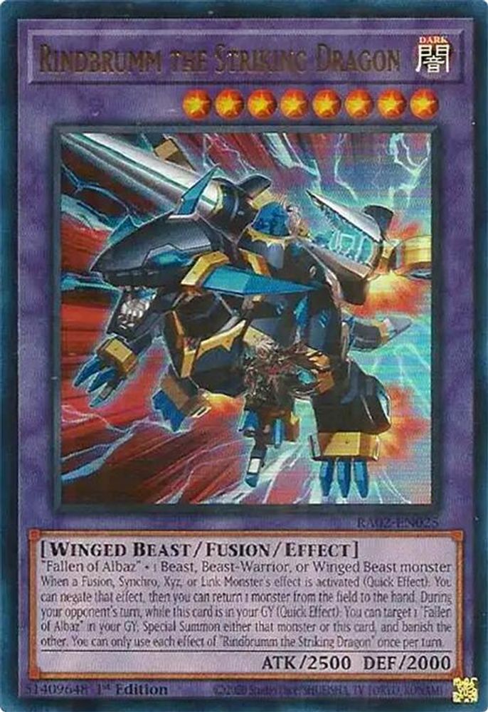Rindbrumm the Striking Dragon (UR) (RA02-EN025) - Ultra Rare