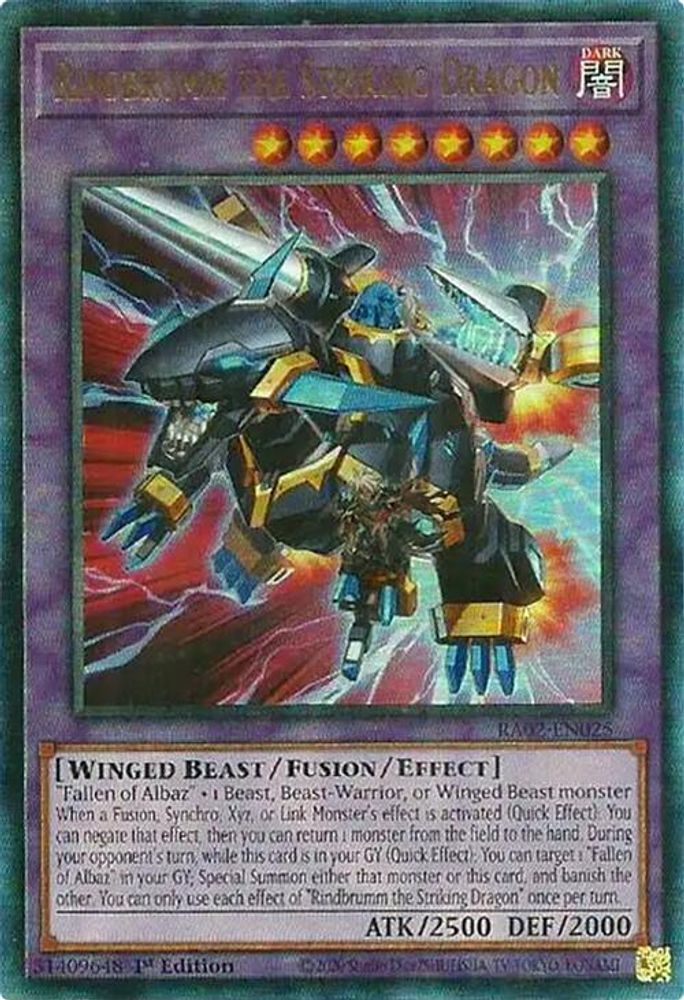 Rindbrumm the Striking Dragon (PUR) (RA02-EN025) - Prismatic Ultimate Rare