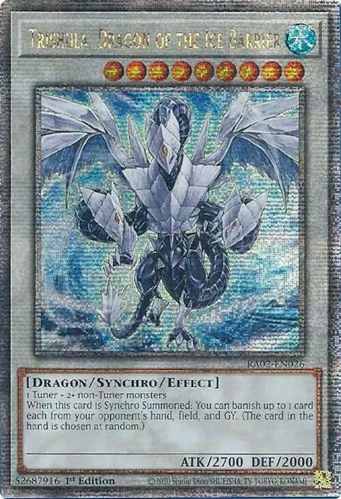 Trishula, Dragon of the Ice Barrier (Quarter Century Secret Rare) (RA02-EN026) - Quarter Century Secret Rare