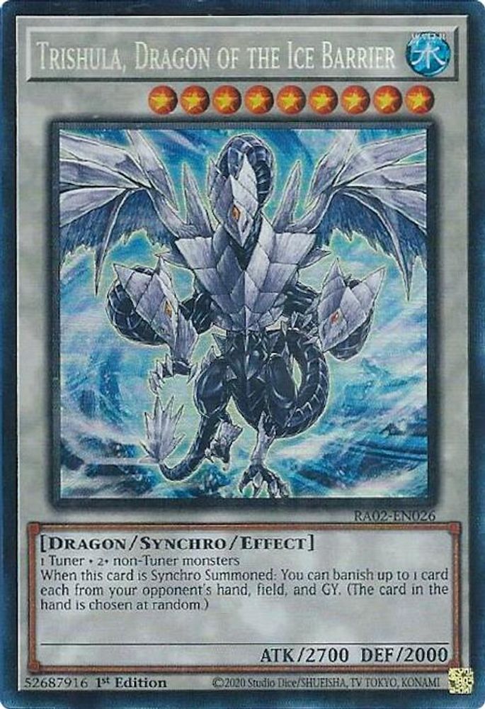 Trishula, Dragon of the Ice Barrier (PCR) (RA02-EN026) - Prismatic Collector's Rare