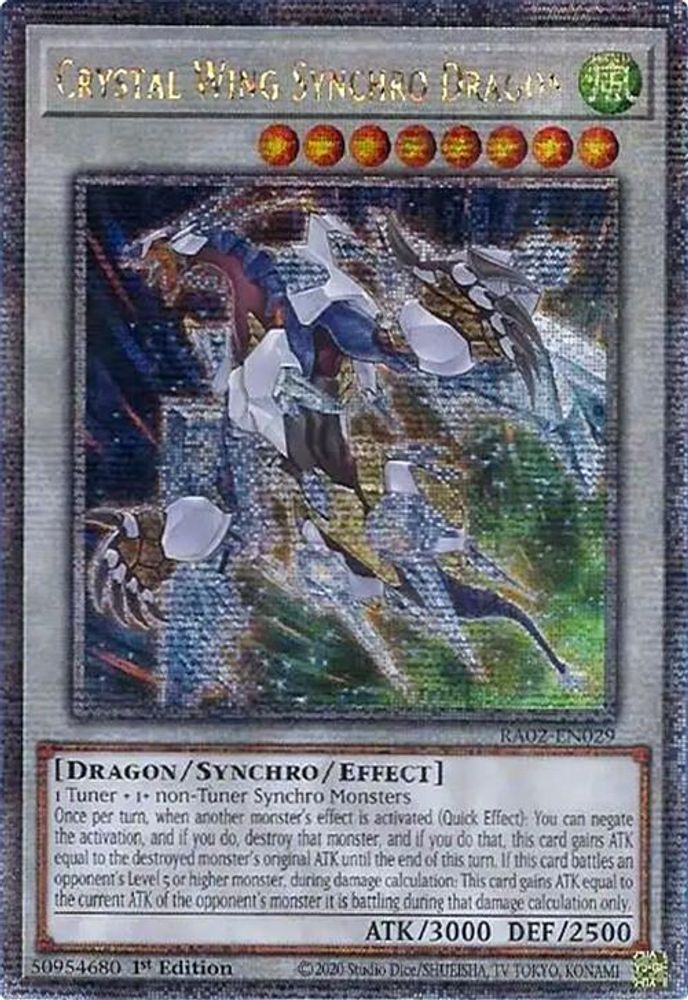 Crystal Wing Synchro Dragon (Platinum Secret Rare) (RA02-EN029) - Platinum Secret Rare