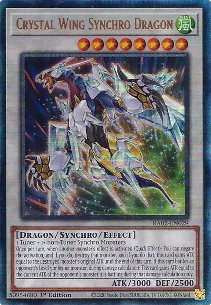 Crystal Wing Synchro Dragon (PUR) (RA02-EN029) - Prismatic Ultimate Rare