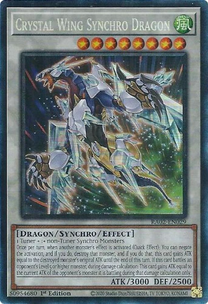Crystal Wing Synchro Dragon (PCR) (RA02-EN029) - Prismatic Collector's Rare