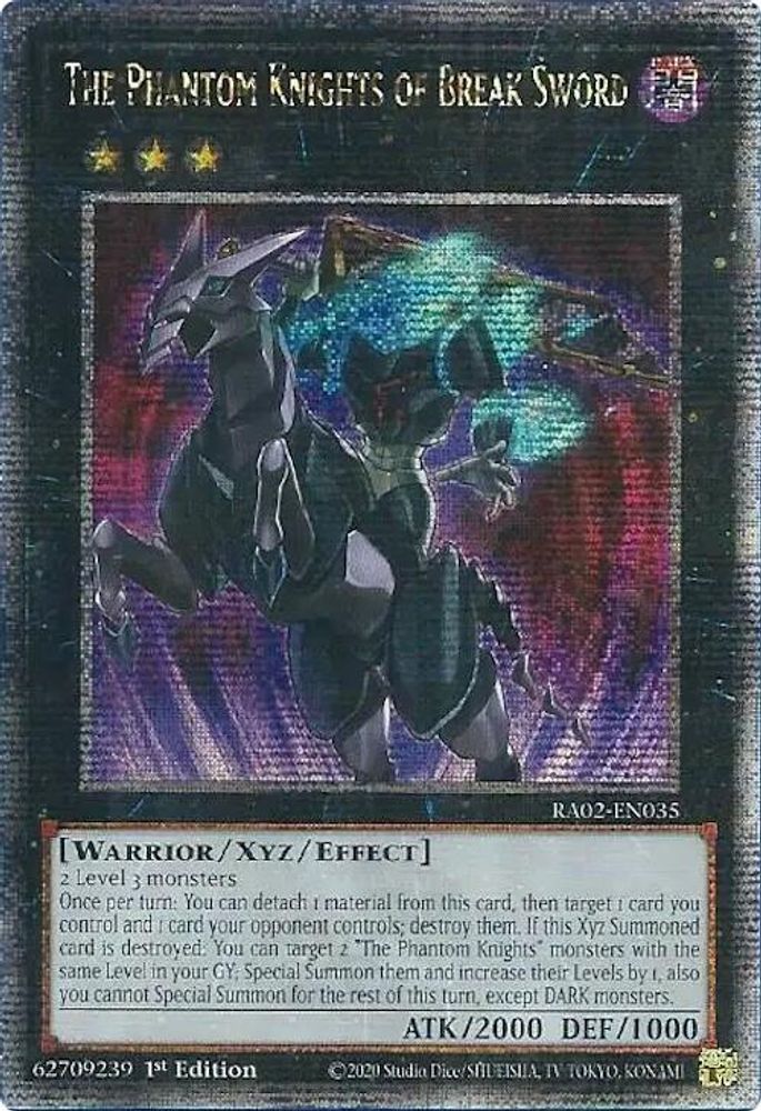 The Phantom Knights of Break Sword (Quarter Century Secret Rare) (RA02-EN035) - Quarter Century Secret Rare
