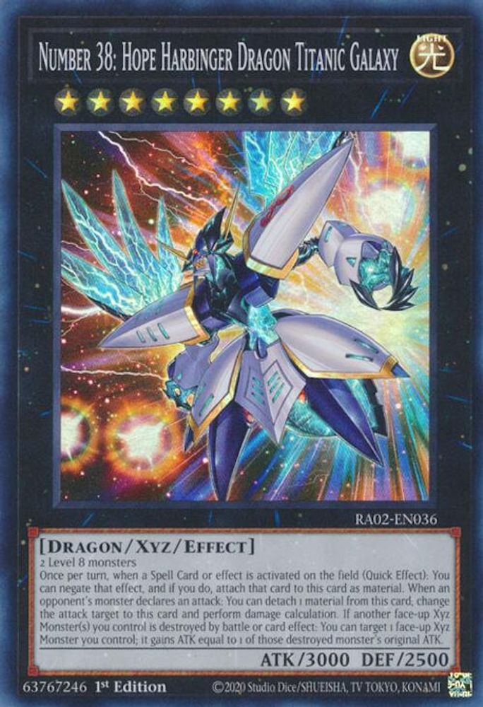 Number 38: Hope Harbinger Dragon Titanic Galaxy (RA02-EN036) - Super Rare
