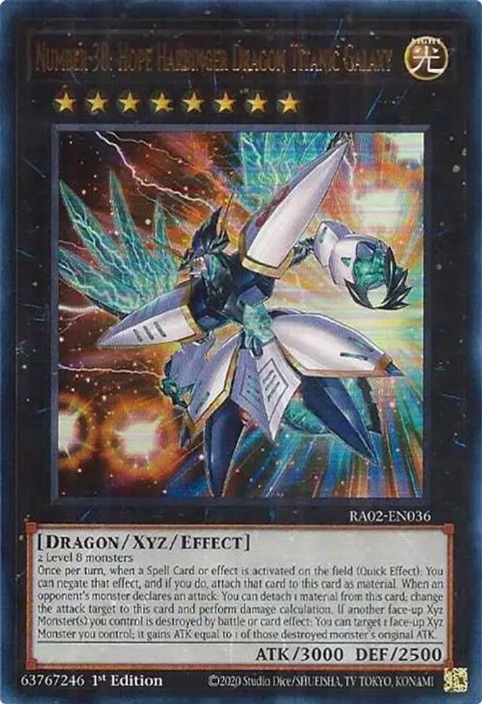 Number 38: Hope Harbinger Dragon Titanic Galaxy (UR) (RA02-EN036) - Ultra Rare