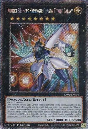 Numéro 38 : Hope Harbinger Dragon Titanic Galaxy (Platinum Secret Rare) [RA02-EN036] Platinum Secret Rare 