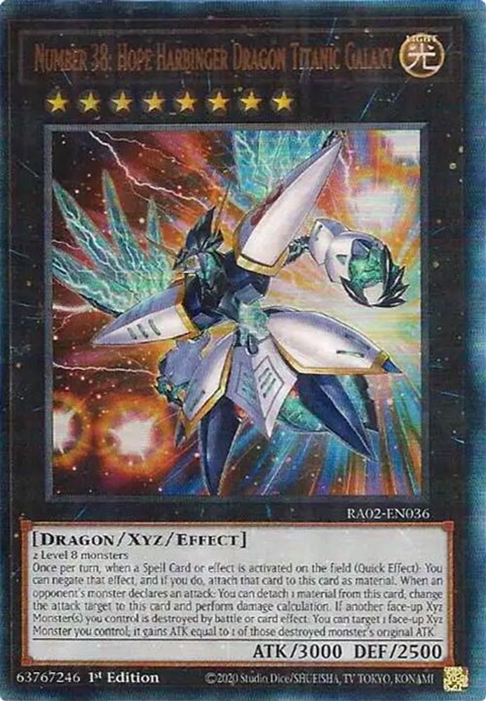 Number 38: Hope Harbinger Dragon Titanic Galaxy (PUR) (RA02-EN036) - Prismatic Ultimate Rare