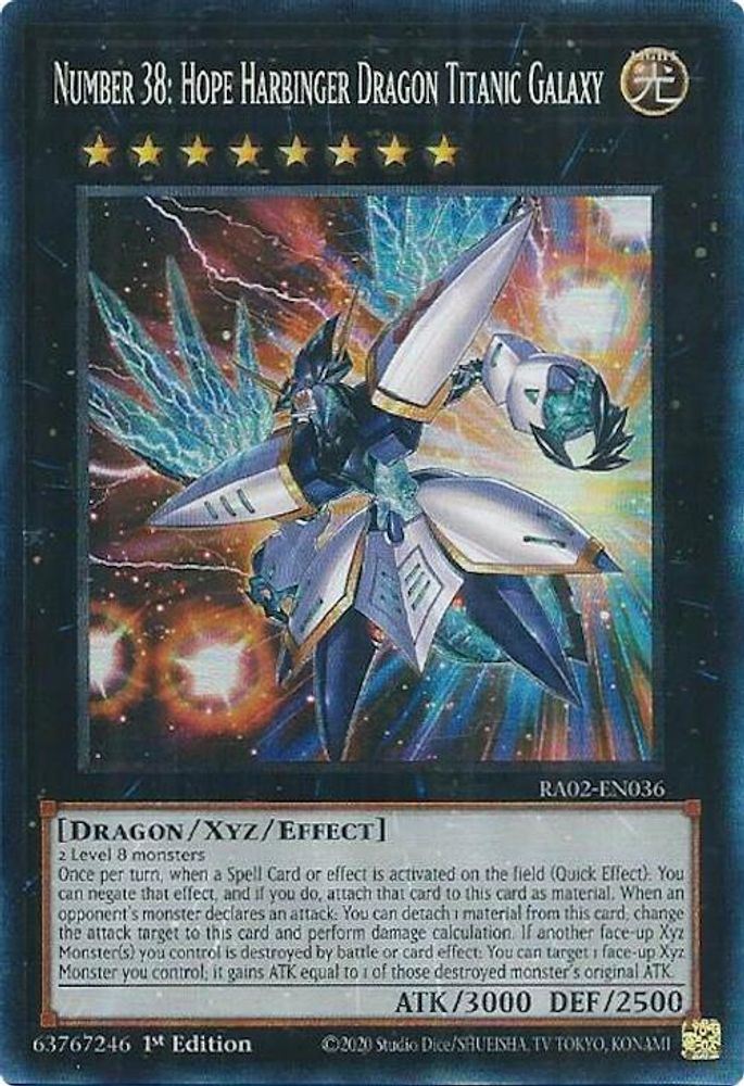 Numéro 38 : Hope Harbinger Dragon Titanic Galaxy (PCR) [RA02-EN036] Prismatic Collector's Rare 