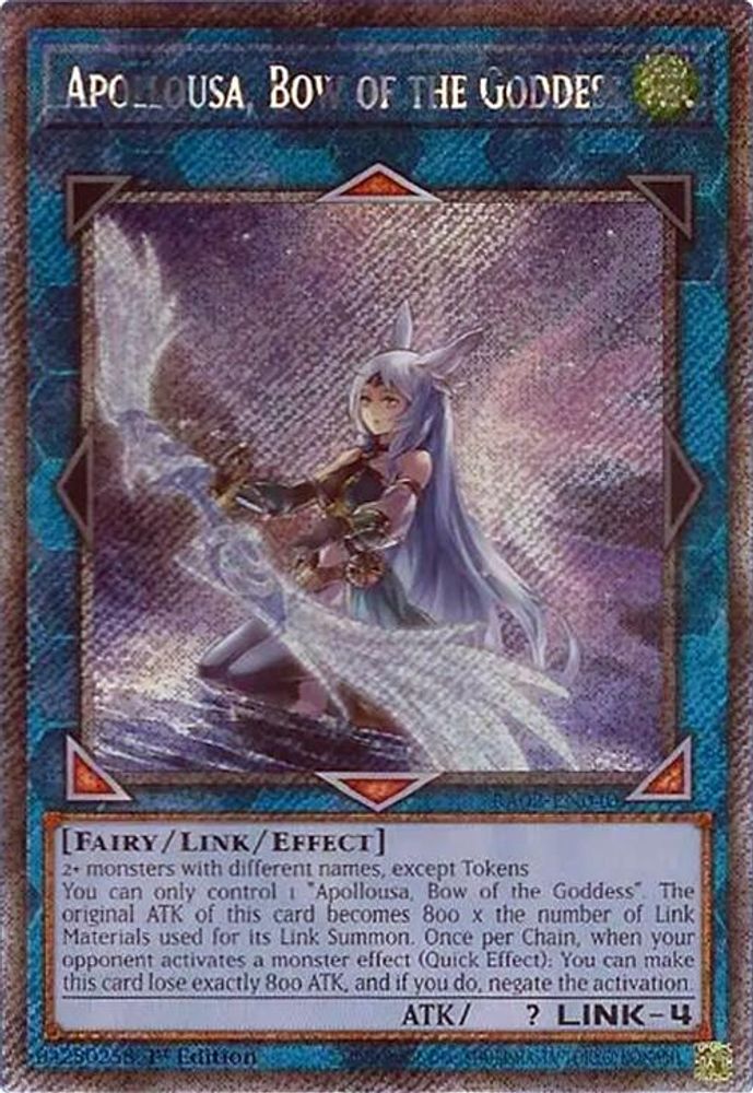 Apollousa, Bow of the Goddess (Alternate Art) (Platinum Secret Rare) (RA02-EN040) - Platinum Secret Rare