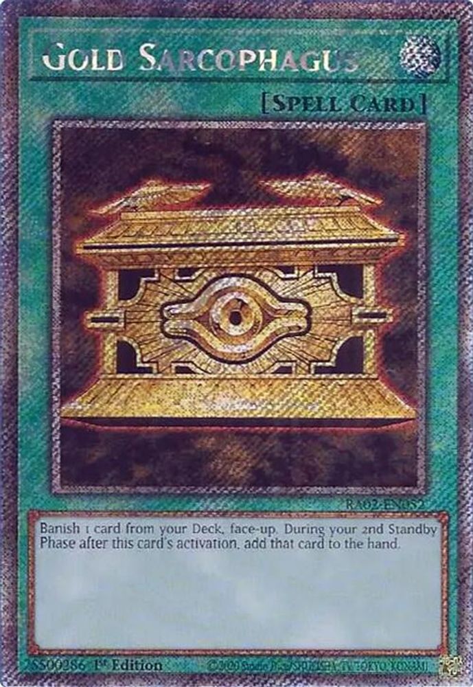 Gold Sarcophagus (Platinum Secret Rare) (RA02-EN052) - Platinum Secret Rare